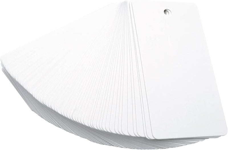 g2plus 100 قطعة بطاقات هدايا فارغة، 3.5 بوصة × 1.7 بوصة بطاقة هدايا بيضاء من ورق كرافت مع خيط، بطاقات معلقة مستطيلة للفنون والحرف، زفاف، عطلة، يوم المعلم، عيد الميلاد، عيد الشكر، هدايا الحفلات - Image 4